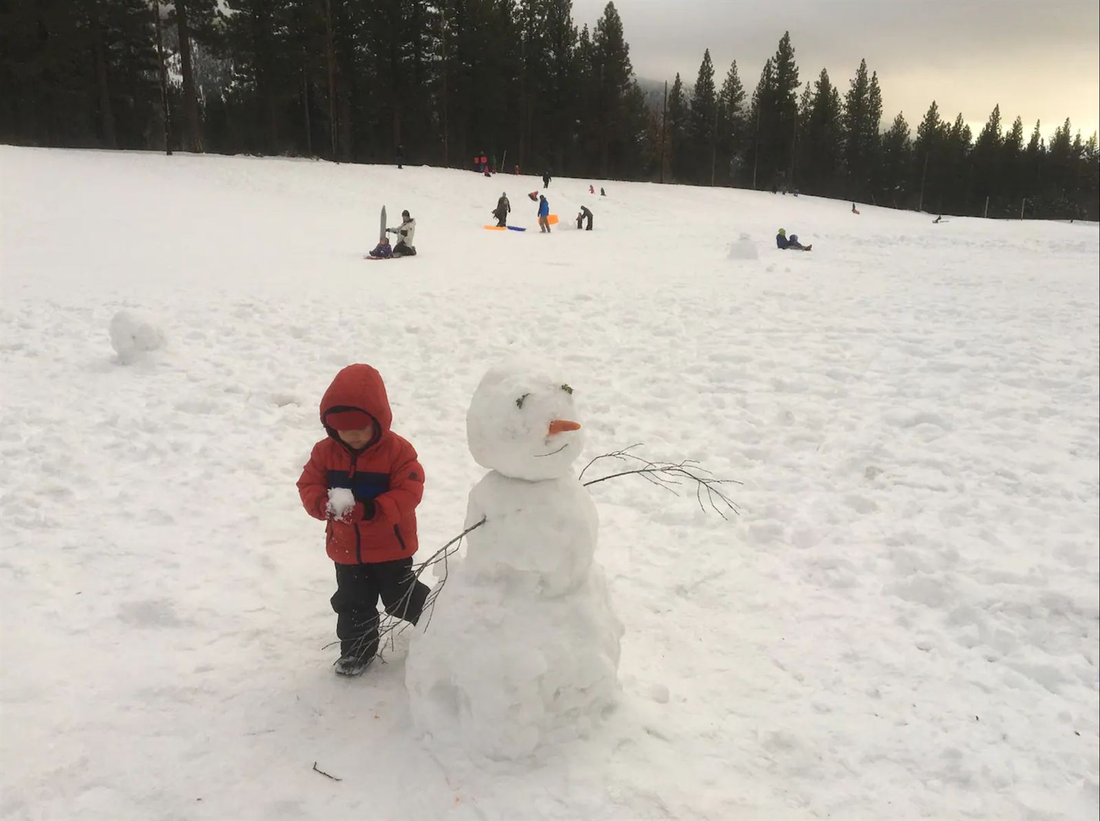 Sledding and snow play at Tahoe